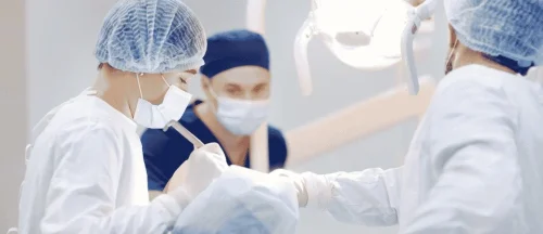 Surgical team preparing a patient for a procedure